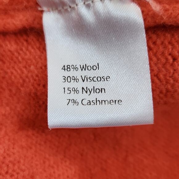 Bartolini Coral/Orange Long Sleeve Turtleneck Wool Cashmere Blend Size SM Italy - Picture 7 of 8